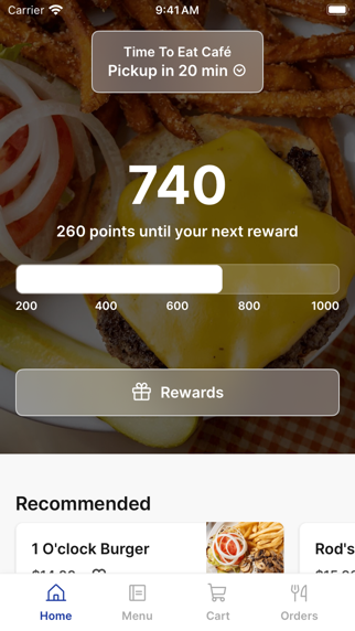 Time To Eat Cafe iPhone screenshot 1 - Food & Drink app