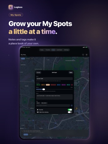Location Diary - Logless iPad screenshot