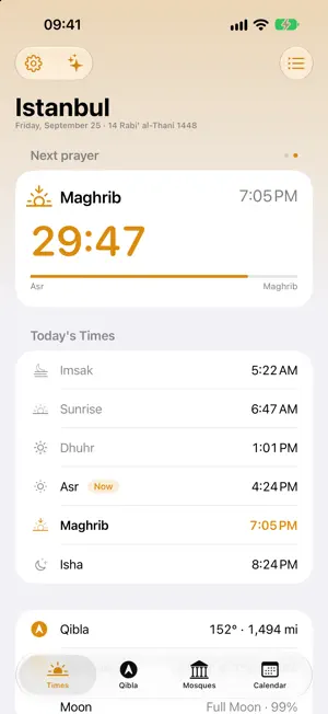 Minare: Prayer Times & Qibla screenshot 1