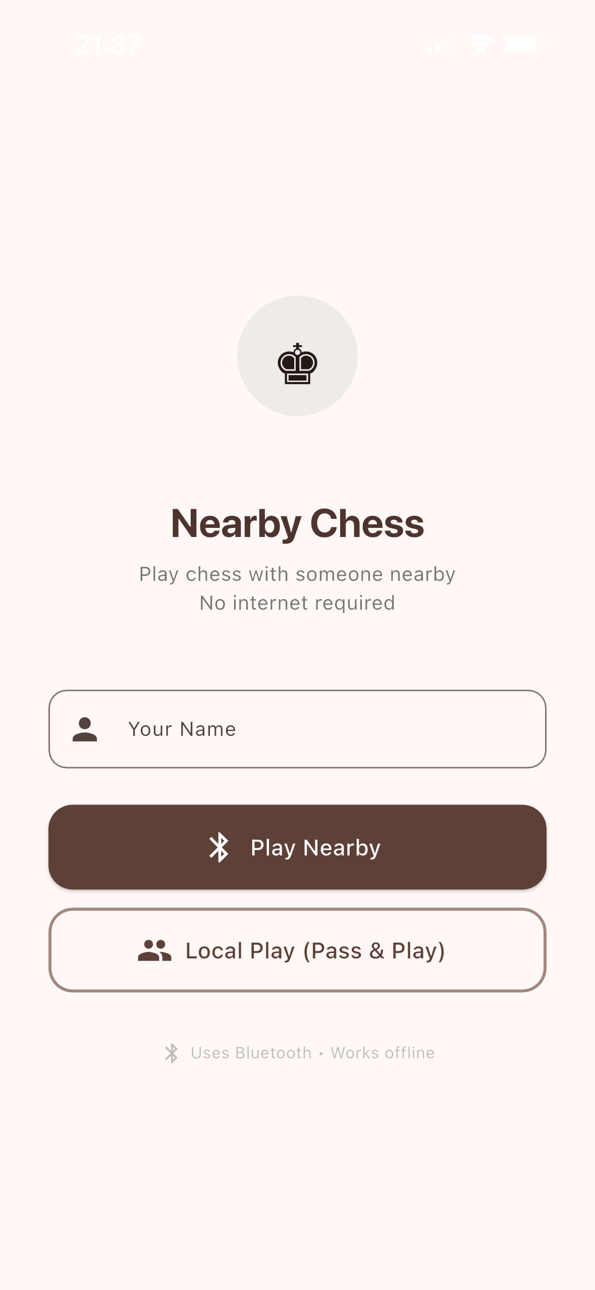 Nearby Chess: Bluetooth