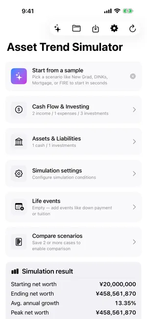 Asset Trend Simulator screenshot 2