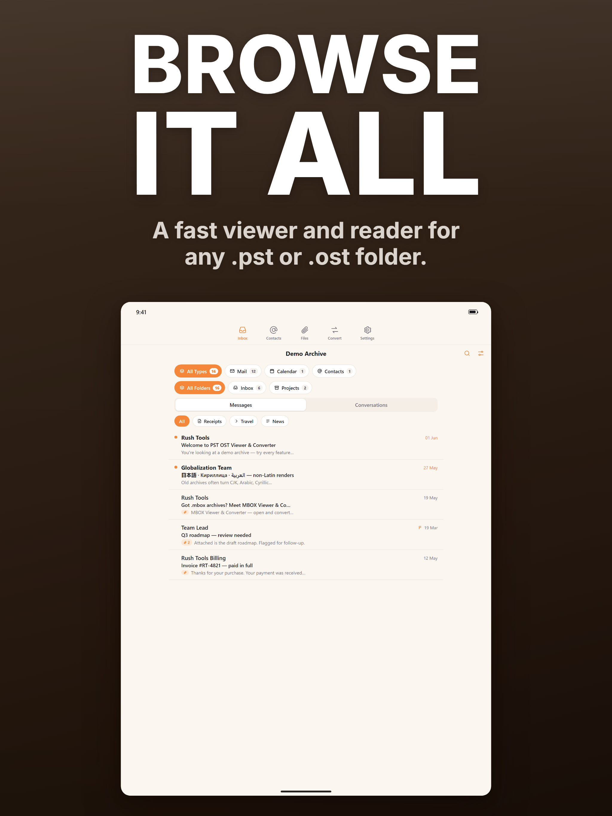 PST Reader · Opener, Converter