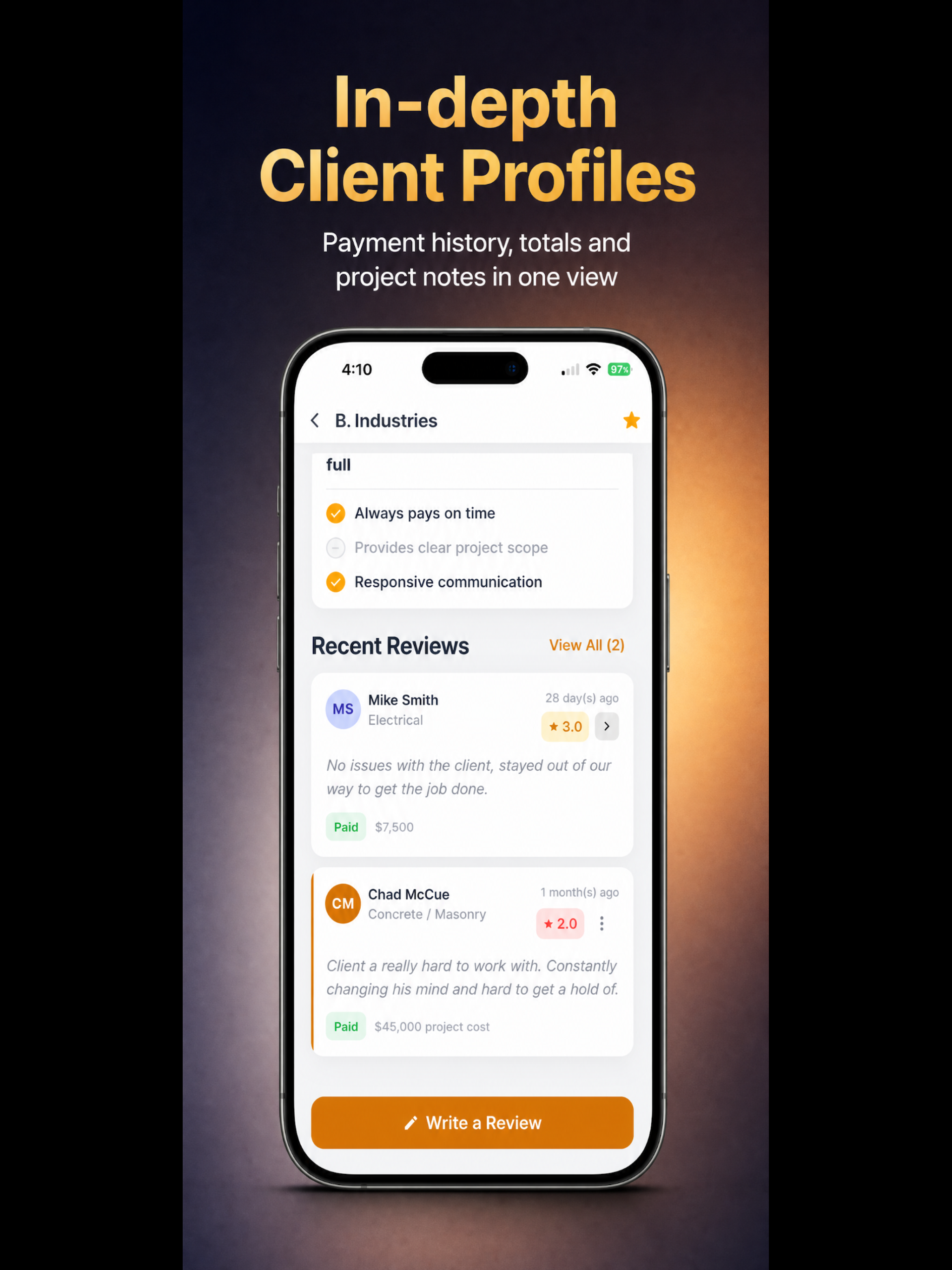 Client Review List screenshot 15