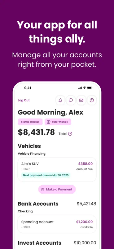 Ally: Bank, Auto & Invest screenshot 1 of 8
