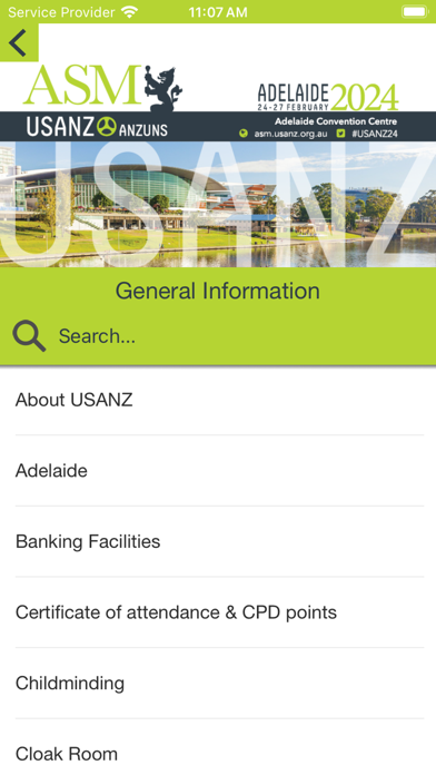 USANZ Events Screenshot