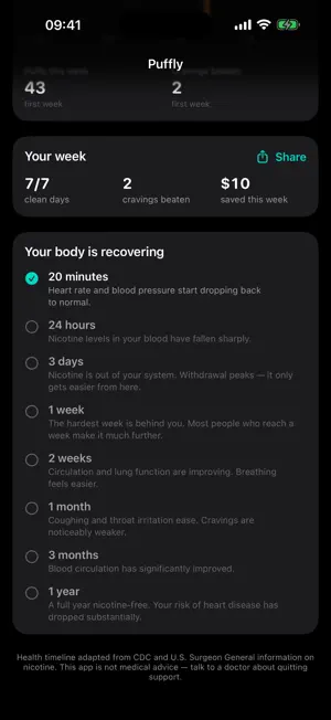 Puffly: Quit Vaping Tracker screenshot 4