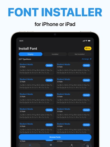 Install Fonts - Font Installer iPad screenshot