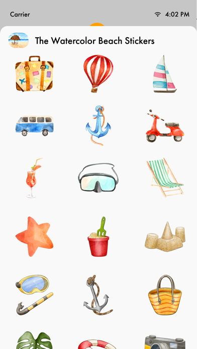 The Watercolor Beach Stickers Screenshot