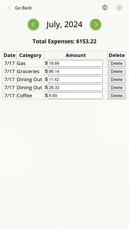 Monthly Spending Tracker