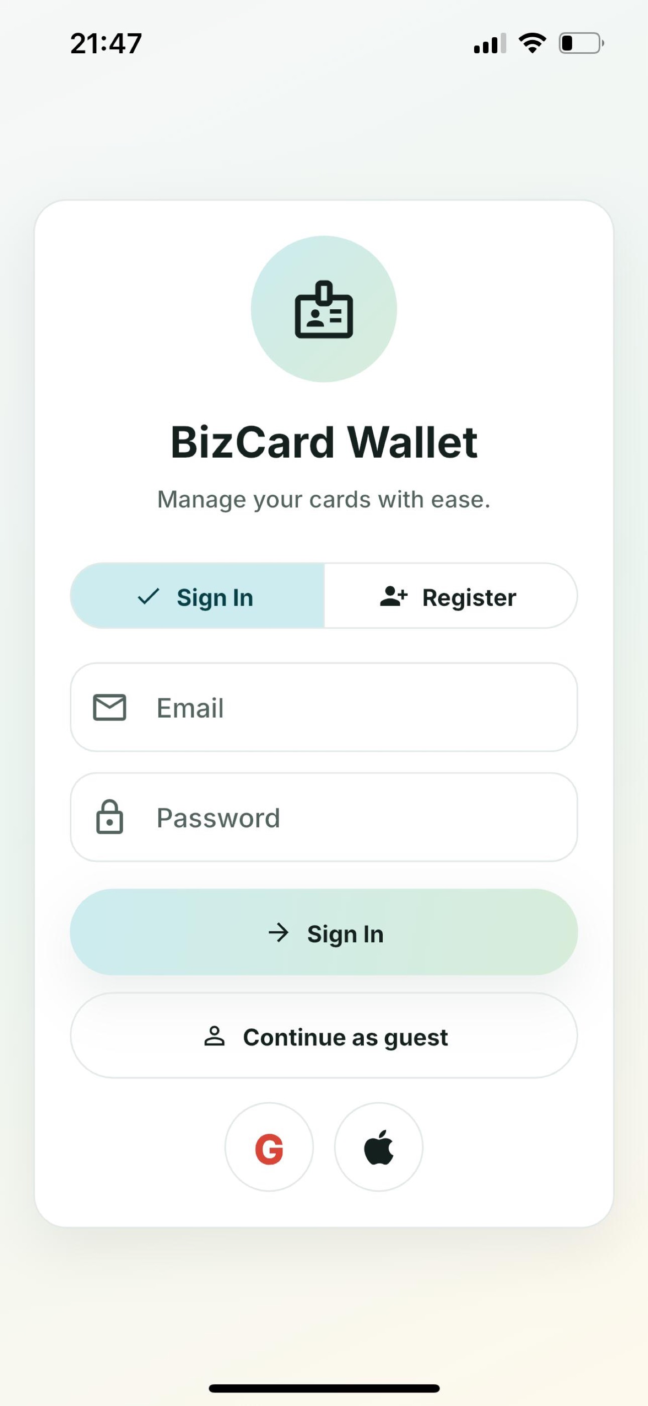 BizCard : Wallet screenshot 5