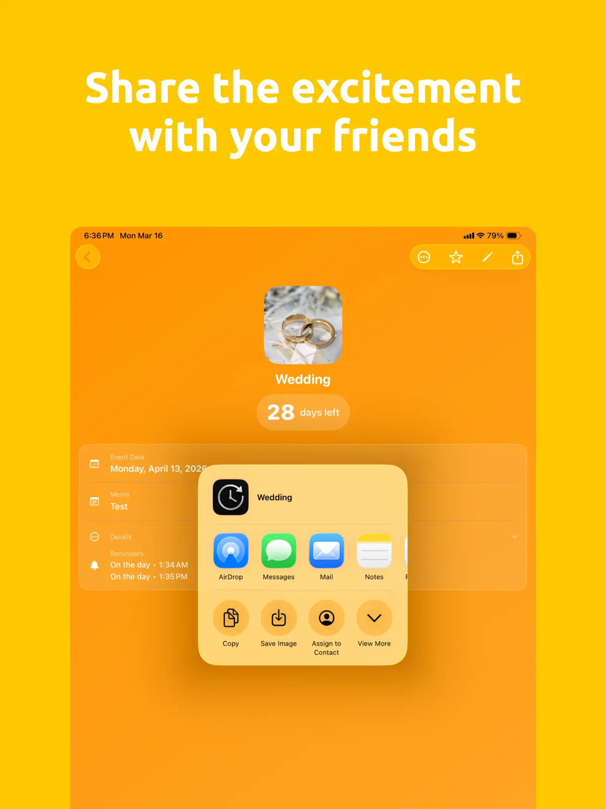 Countdown Pro - Widget & Timer showing colorful events and Home Screen and Lock Screen widgets on iPhone — iPad (4/4)