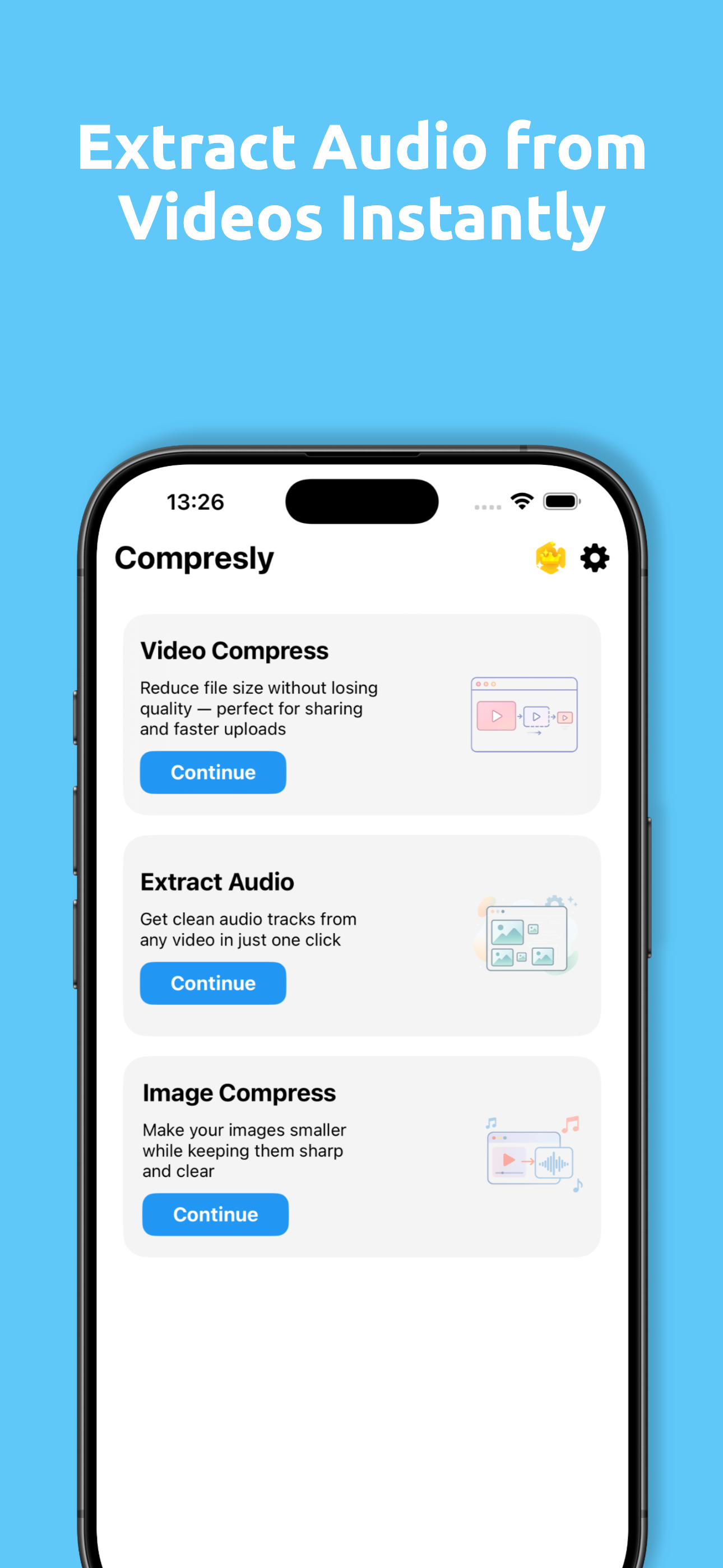 Compress Media Files:Compresly