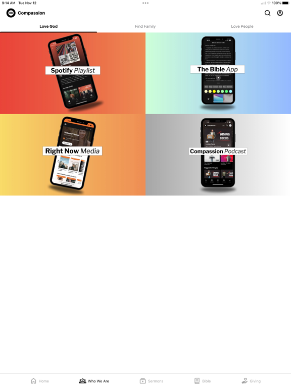Compassion Dickson iPad screenshot 2 - Education app