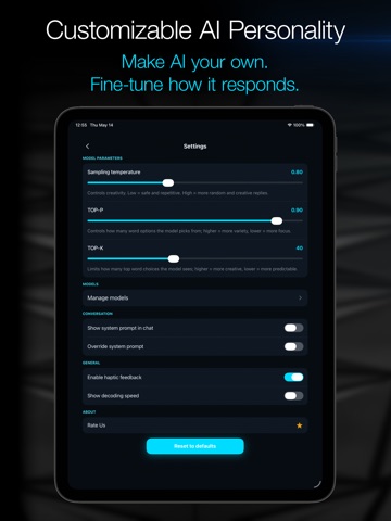 Local LLM: Private Secure Chat iPad screenshot