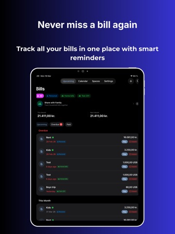 Bill Organizer: Bills & Alerts iPad screenshot