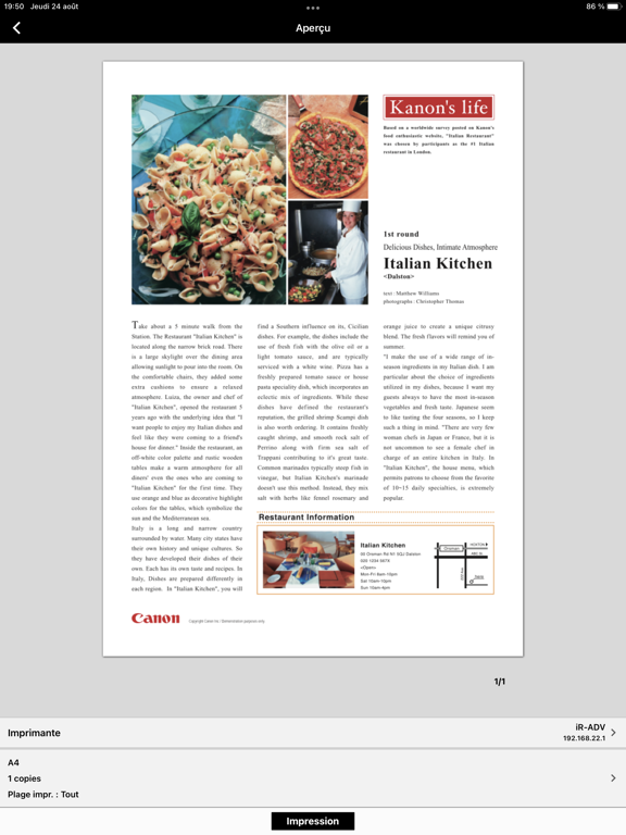 Screenshot #5 pour Canon PRINT Business