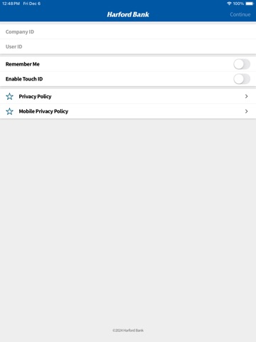 Harford Bank Business iPad screenshot