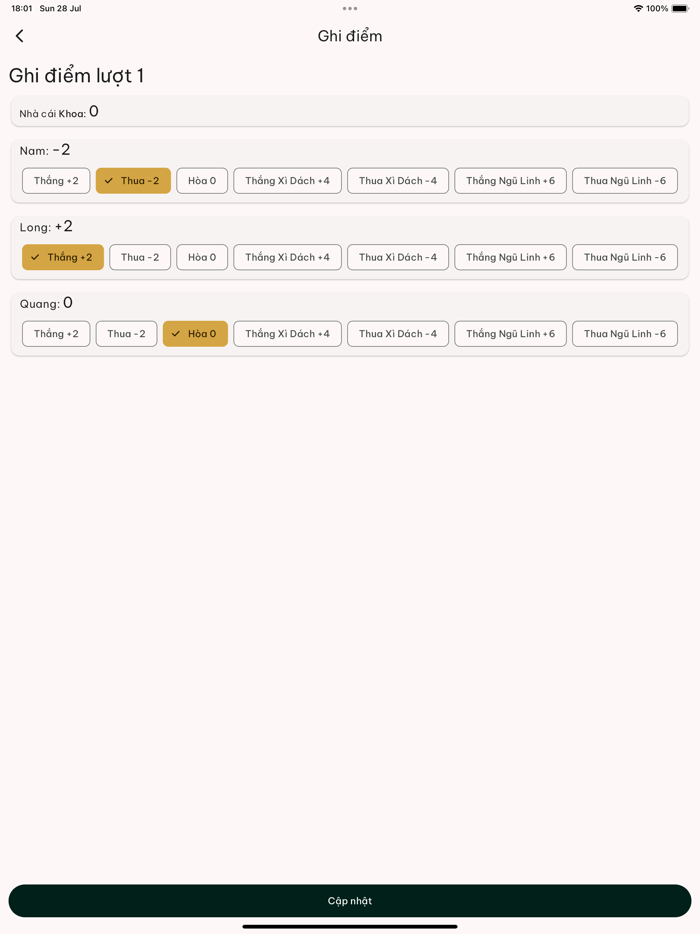 Ghi điểm Xì Dách