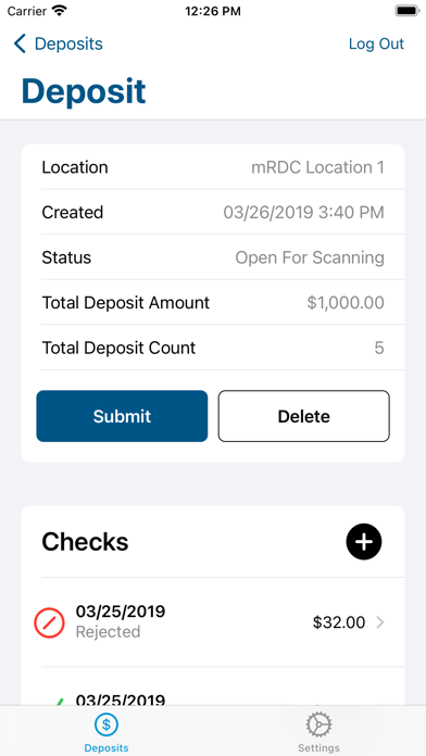 Camden Business Deposit Screenshot