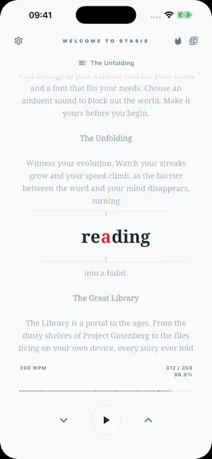 Stasis: RSVP Speed Reader screenshot 4