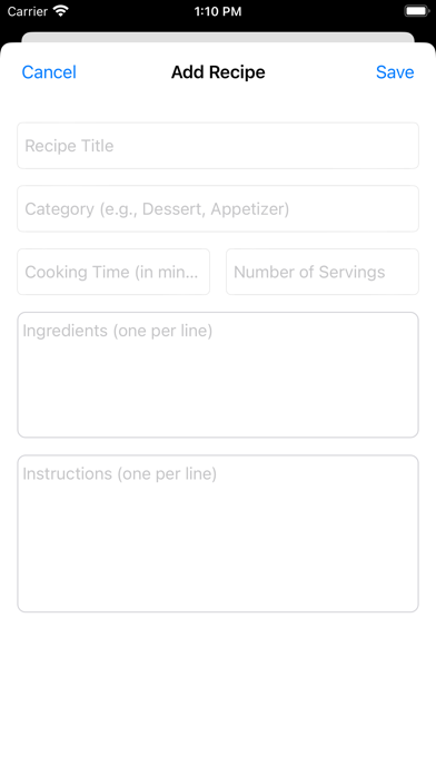Cookbook Locker Screenshot
