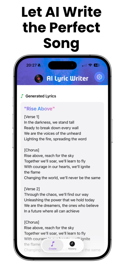 AI Song Lyric Writer Generator - ai-song-lyric-writer-generator-generated-lyrics-screen