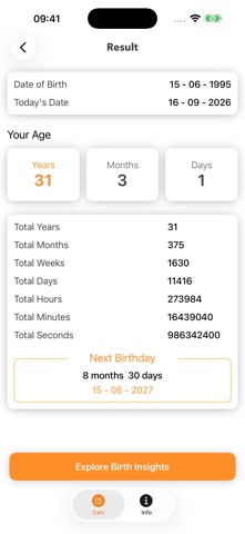 Chronological Age Calculator + Screenshot 1 of 3