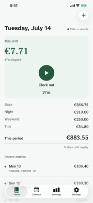 Ora: Shift & Earnings Tracker screenshot 1