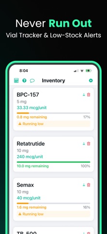 Protocol Peptide Tracker App Screenshot 6 of 8