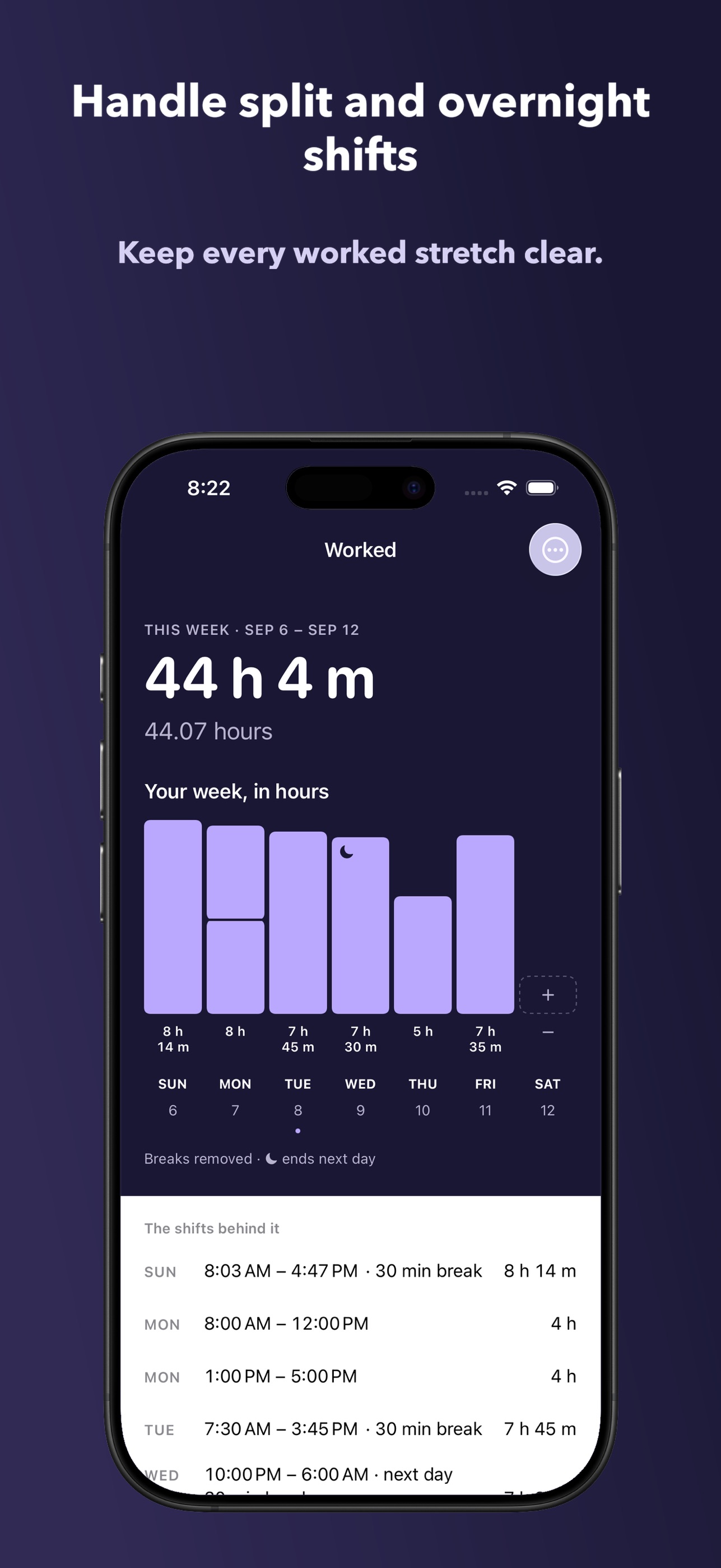 Screenshot 3 of Worked - Work Hours Calculator