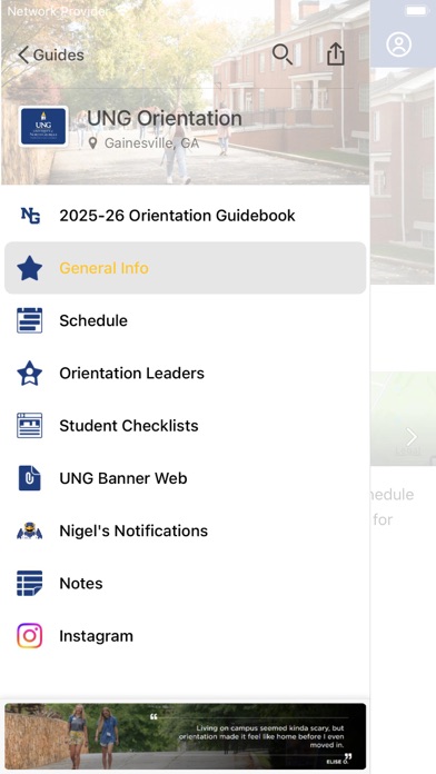 UNG Orientation Screenshot