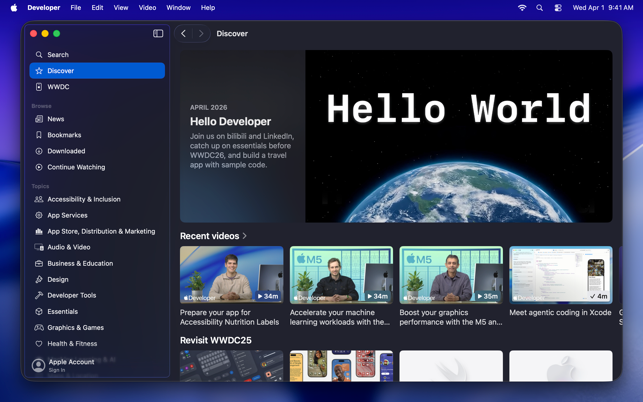 Apple Developer Screenshot