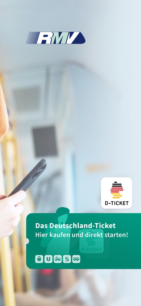 RMVgo - Users can easily access and purchase the national Deutschland-Ticket directly within the app, covering various transport modes like buses and trains.