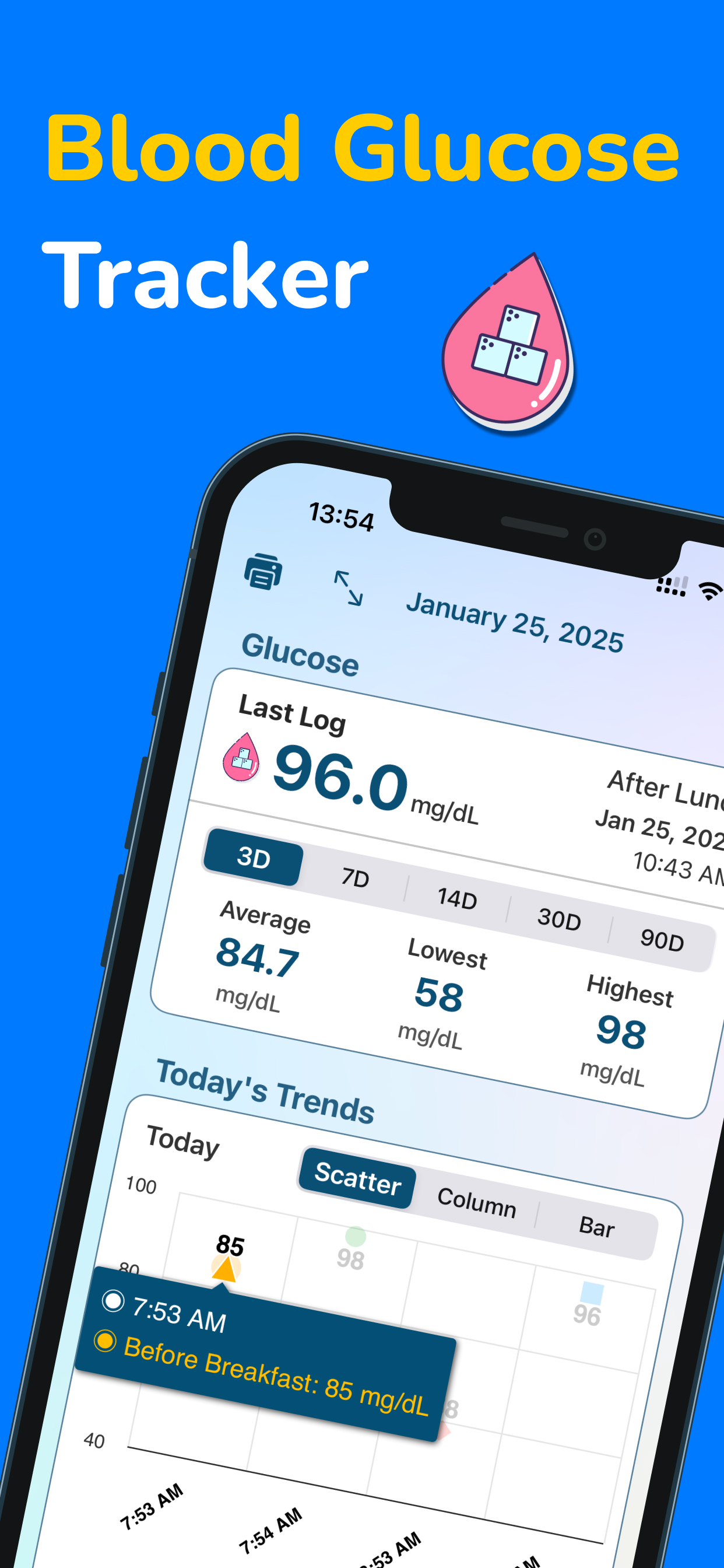 Blood Glucose Tracker Monitor