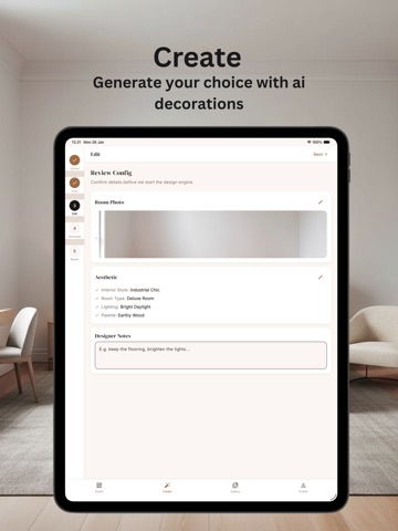 AI Hotel Room Interior Design iPad screenshot