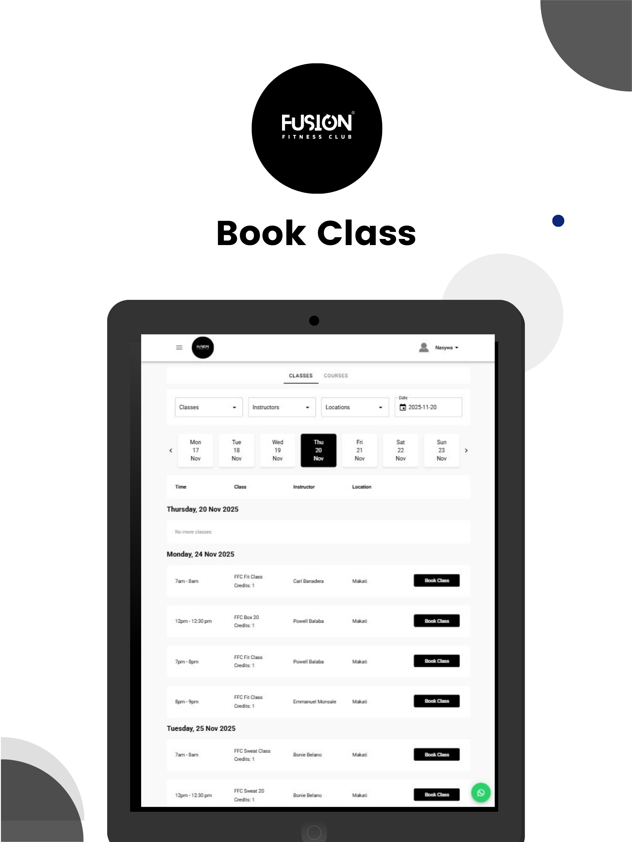 Fusion Fitness Club App