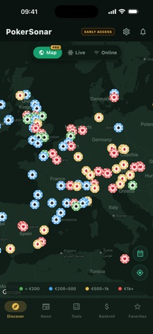 PokerSonar: Tournaments Map