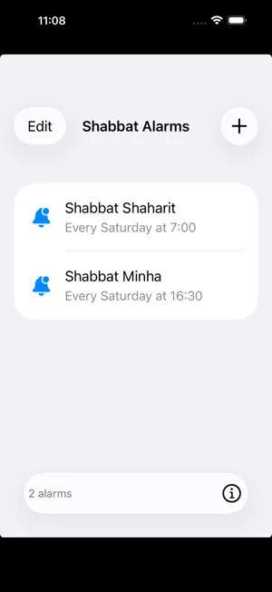 Shabbat Alarms 4 screenshot 1