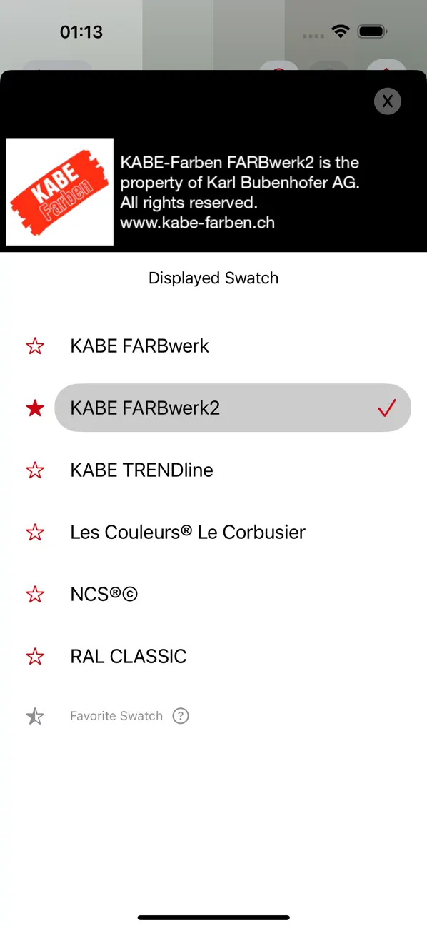 #6. KABE-Farben (iOS) Ved: Colorix SA