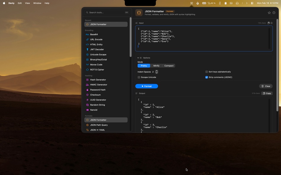 #2. Devly (macOS) By: Sangeetha Saseendran