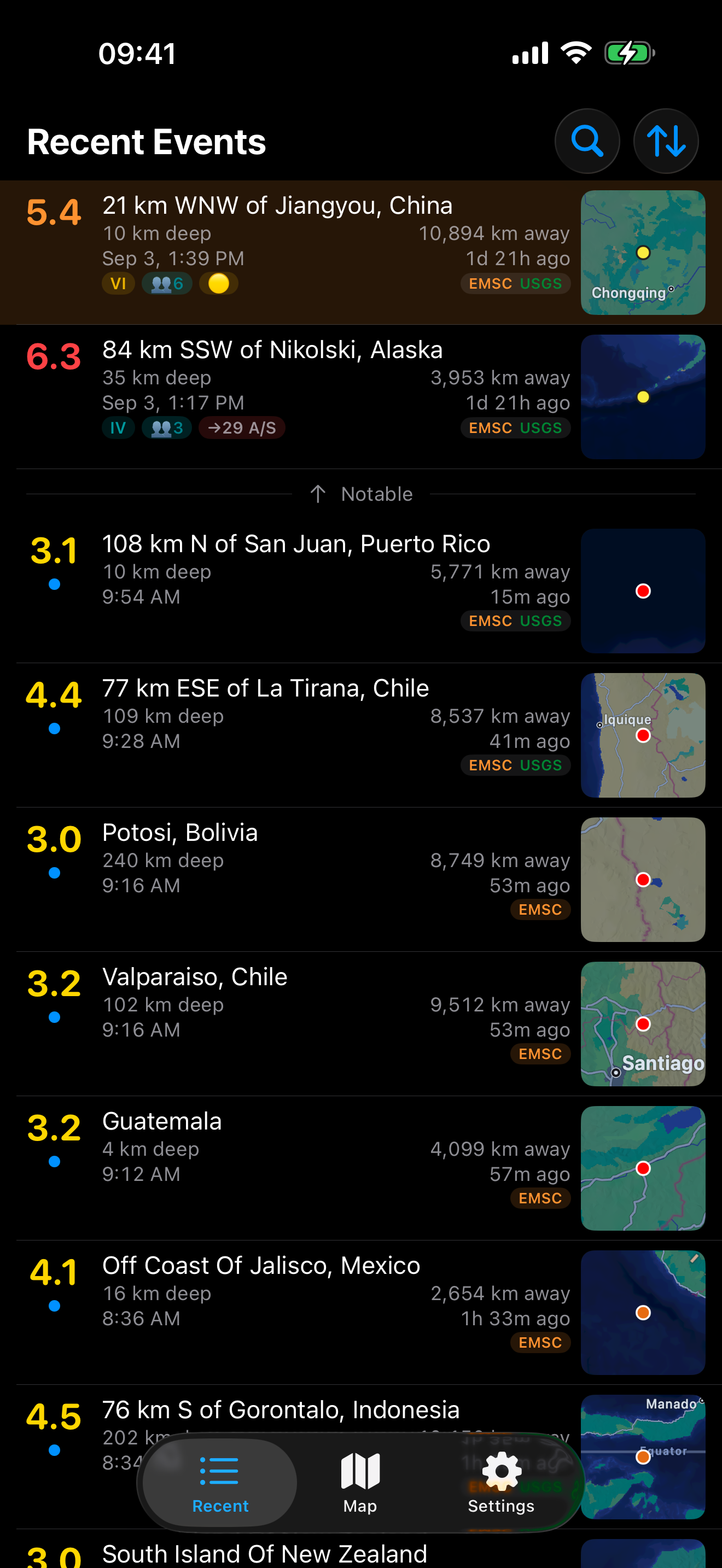 NewQuake: Earthquake Tracker
