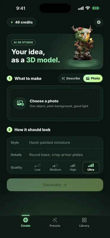 Meshy AI 3D-Generator screenshot 4 of 6