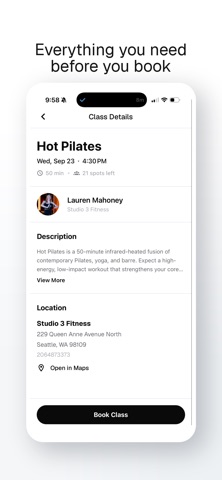 The Studio Booking iPhone screenshot