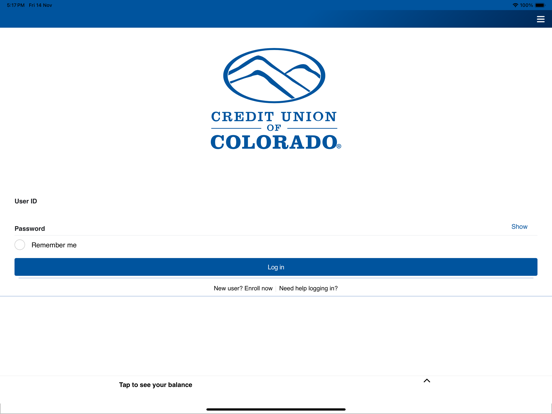 Credit Union of Colorado iPad screenshot