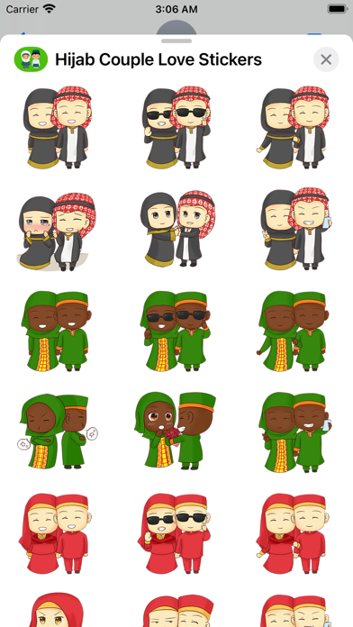 Screenshot 2 of Hijab Couple Love Stickers App