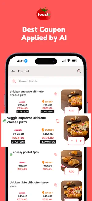 Toastr - Compare Food Delivery screenshot 4