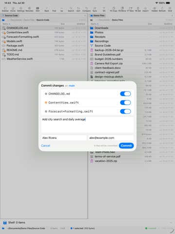 EmpiricCommander File Manager iPad screenshot
