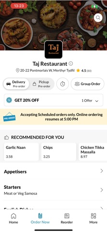 Taj Restaurant. screenshot