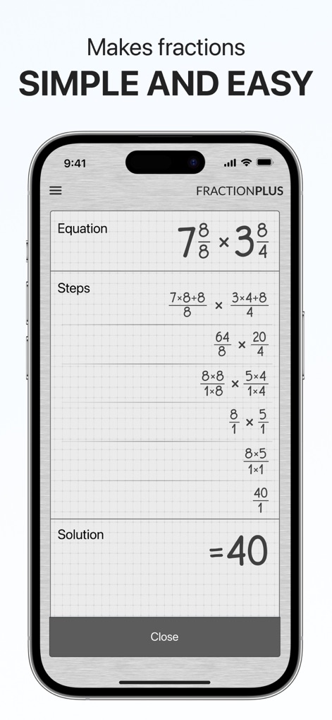 Fraction Calculator Plus #1 - This tool provides detailed step-by-step solutions for complex fraction problems, presenting both the original equation and the final simplified answer.