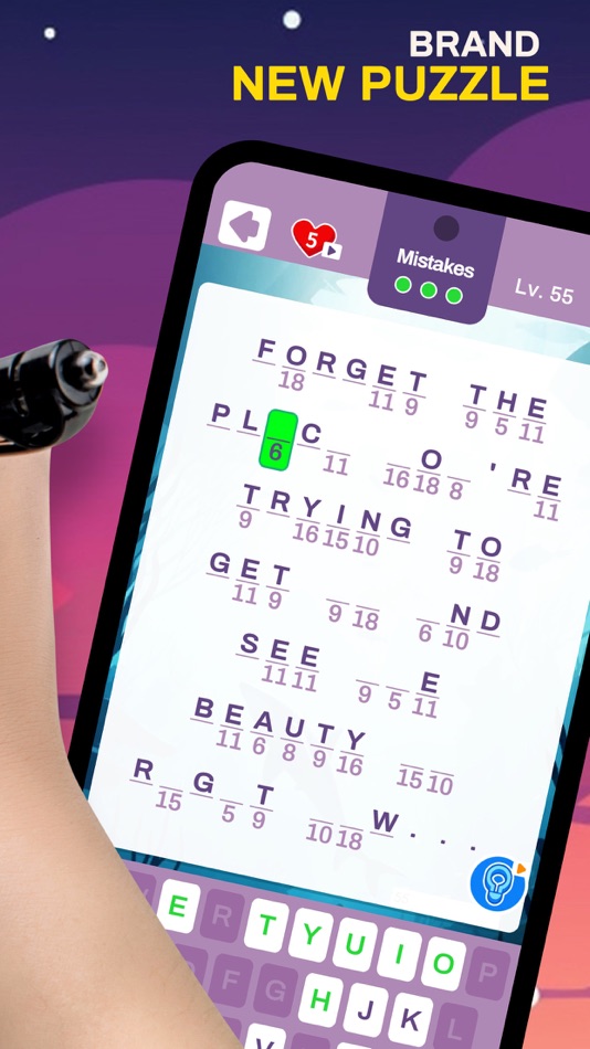 #3. Cryptogram Word Puzzle Game (iOS) By: Corntree tech Co.Ltd